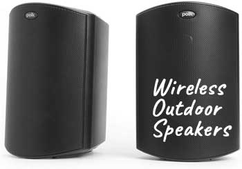 Set of 2 Wireless Outdoor Speakers for Movie Night - They Work in Rain Too